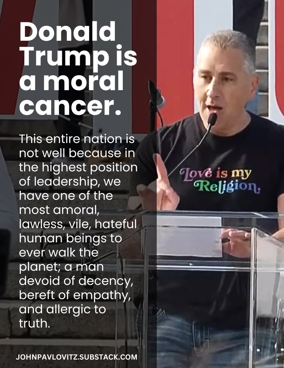 johnpavlovitz's tweet image. &apos;I Spoke on the National Mall. Here&apos;s What I Said About the Cancer of Donald Trump.&apos;

johnpavlovitz.substack.com/p/i-spoke-on-t…