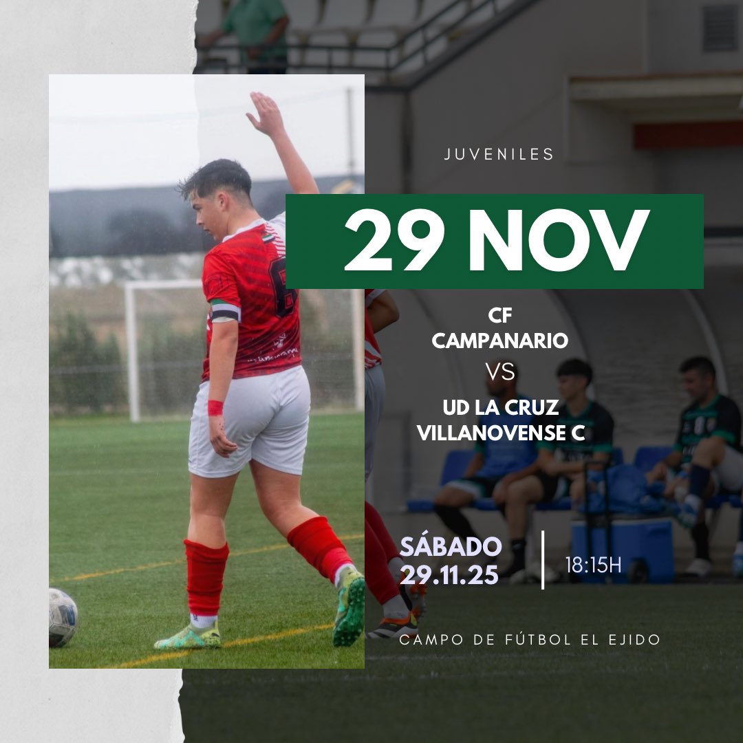 JUVENILES

Mañana sábado a las 18:15H 😝

📍 Campo de Fútbol El Ejido

#vamoscampa🔴🔴
