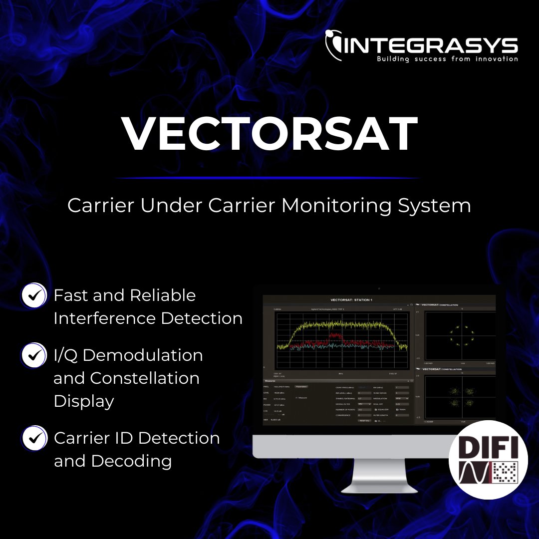 🖥️ Introducing Vectorsat—Carrier Under Carrier Interference Detection System

✅ Fast &amp; reliable interference detection
✅ I/Q Demodulation &amp; Constellation Display
✅ Carrier ID Detection &amp; Decoding

Learn more: hubs.la/Q03J4hZz0

#INTEGRASYS #Innovation #SATCOM #Vectorsat