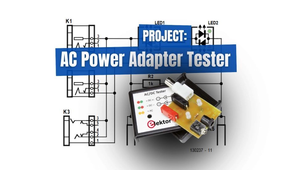 ElektorDE's tweet image. Unser neuestes Projekt widmet sich einem einfachen, aber äußerst nützlichen Werkzeug: einem Tester für AC-Netzadapters, mit dem Sie die Ausgangsspannung von Steckernetzteilen unter verschiedenen Lastbedingungen schnell überprüfen können. Mit nur wenigen grundlegenden Bauteilen…