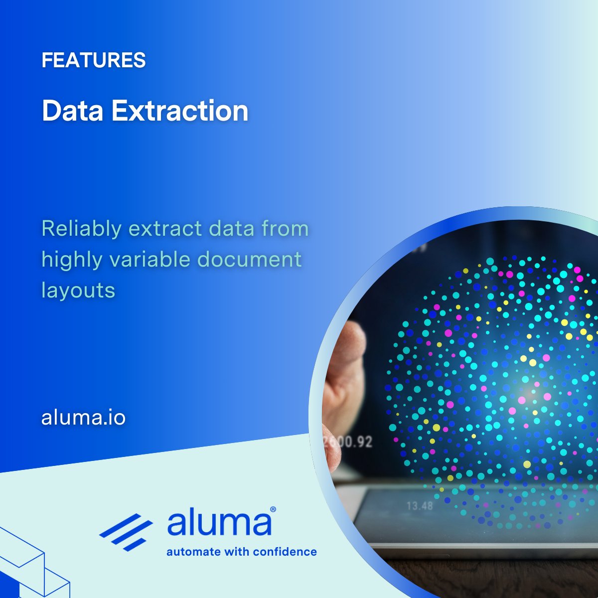 aluma_io's tweet image. Extract common data like dates, names and addresses with off-the-shelf modules and simple configuration suitable for non-technical users with full customization available when needed  bit.ly/38qZcid #dataextraction #nocode