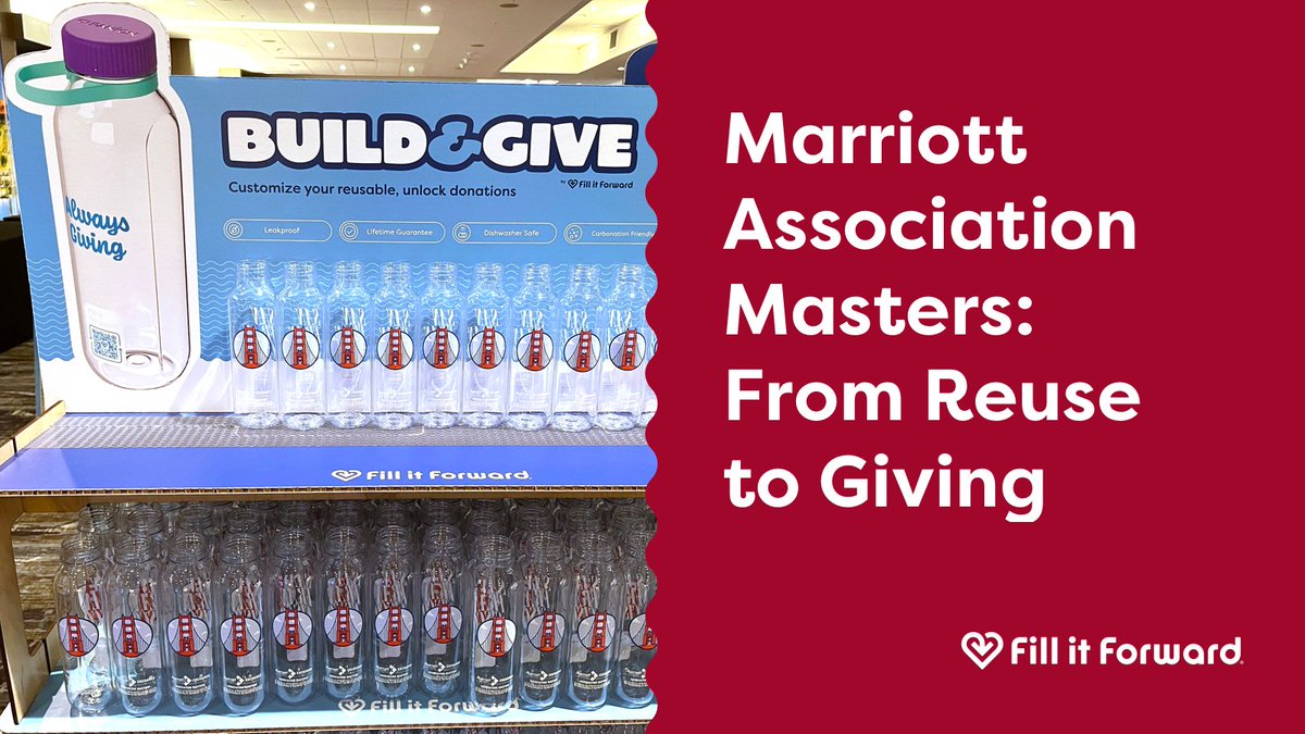 Sustainability and giving came together at the Marriott Association Masters through the Build &amp; Give Activation. Attendees customized their reusable bottles, and every scan unlocked donations supporting a local ocean conservation charity. 

Read More: fillitforward.com/blog/2025/08/2…
