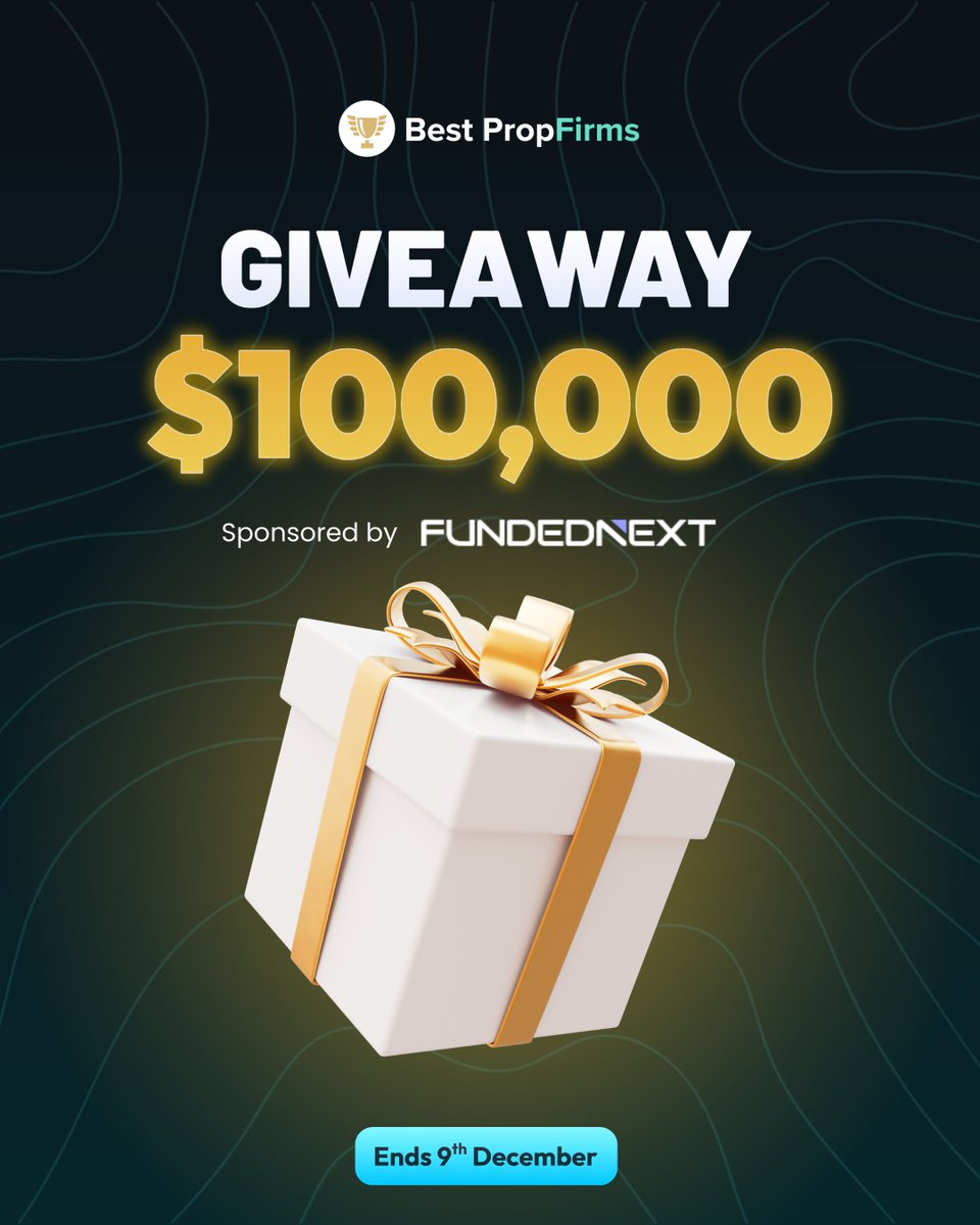 100K PROP FIRM GIVEAWAY w/<a href="/FundedNext/">FundedNext</a> 🚀

4 x 25K Challenge Accounts 🎁

To Enter👇
1️⃣Follow <a href="/compare_forex/">CompareForexBrokers</a> 
2️⃣Follow <a href="/Prop_Firms/">Best PropFirms</a>
3️⃣Like and Retweet
4️⃣Comment 'FUNDED' 
5️⃣Open a FundedNext account (please use the link below to sign up if you do not have an account)

Sign up ➡️