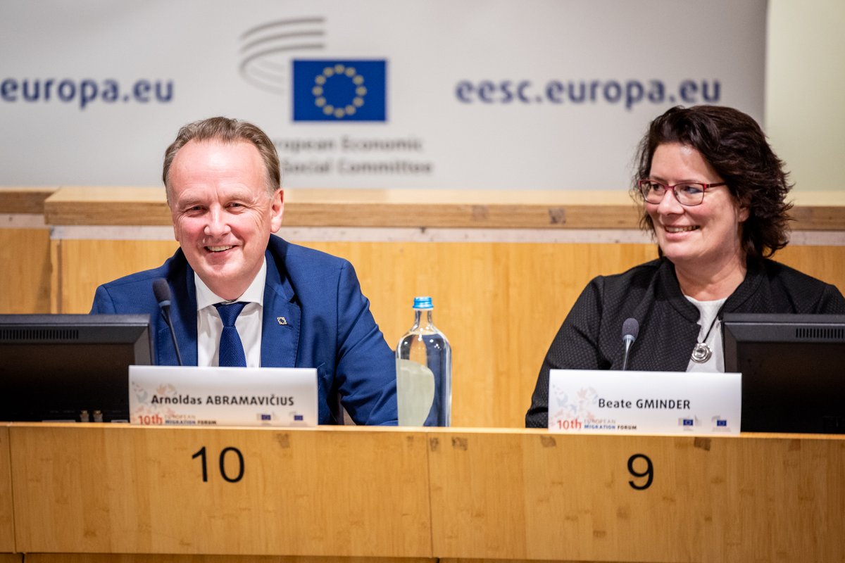 EurMigrForum's tweet photo. 🗨️In the concluding session of the #EUMigrationForum, Juan Fernando López Aguilar, Arnoldas Abramavičius and Beate Gminder shared a forward-looking message: coordinated policy actions are crucial to addressing migration🤝 https://t.co/QSzyphtskQ