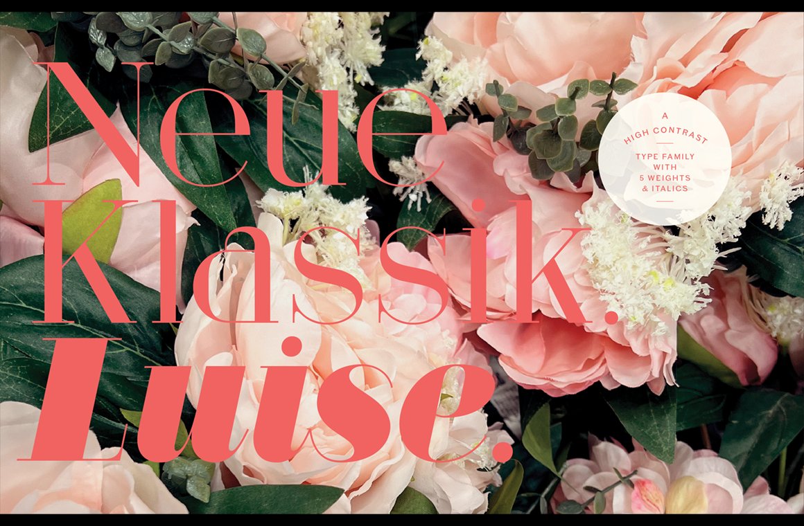 typecache's tweet image. [New Font Release] HvD Fonts released Luise. typecache.com/news/6614/ #typecache