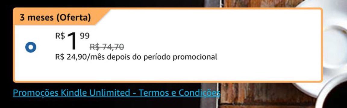 💜 JÁ TESTOU HOJE? #BlackdaAmazon

— 3 MESES DE KINDLE UNLIMITED POR R$ 1,99!

amzn.to/4ikxR3F
amzn.to/4ikxR3F

Por tempo limitado.
