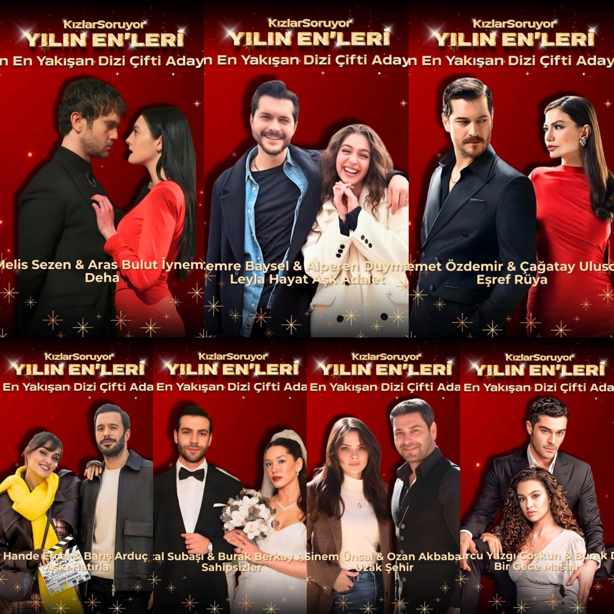 DTural's tweet image. Kızlar Soruyor Yılın En Yakışan Dizi Çifti&quot; hangisi olmalı?

Aras Bulut İynemli &amp;amp; Melis Sezen
Alperen Duymaz &amp;amp; Cemre Baysel 
Çağatay Ulusoy &amp;amp; Demet Özdemir
Barış Arduç &amp;amp; Hande Erçel
Burak Berkay Akgül &amp;amp; Hazal Subaşı
Ozan Akbaba &amp;amp; Sinem Ünsal
Burak Deniz &amp;amp; Su Burcu Yazgı Coşkun