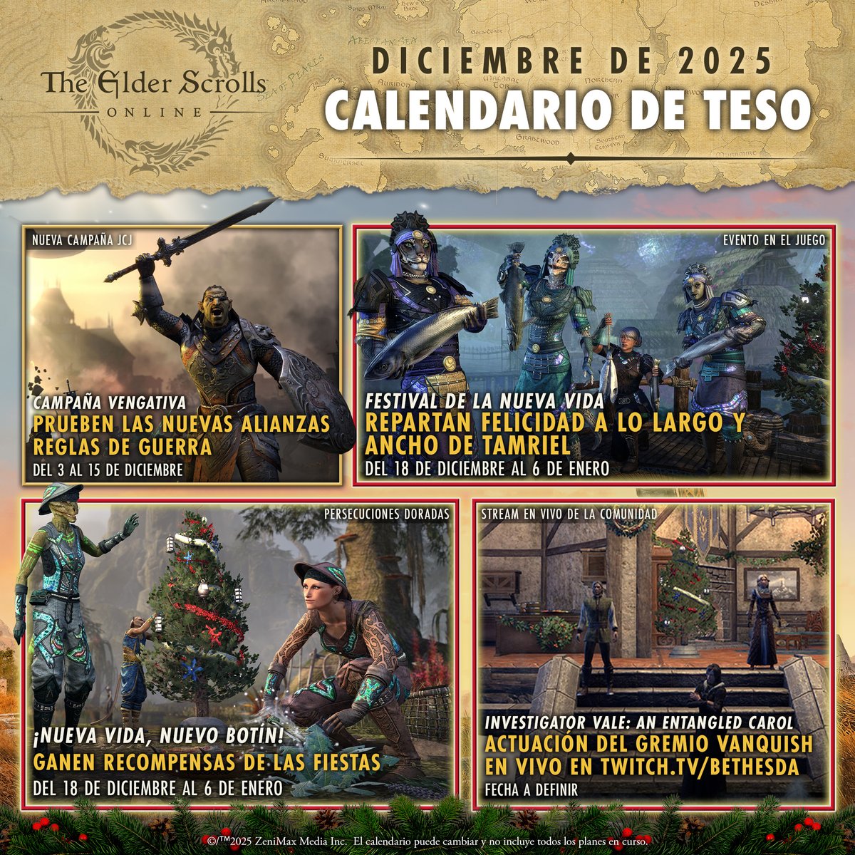 BethesdaLATAM's tweet image. 🗓️ Diciembre de 2025 en TESO🗓️

❄️ Vuelve un evento que les encanta
🎁 Recompensas navideñas
👯 Diversión en comunidad

... ¡Y mucho más a lo largo de todo el mes!

🔗 beth.games/4rhvi6i