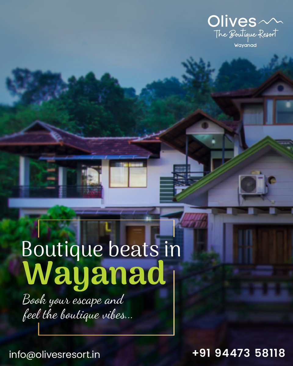 OlivesResorts's tweet photo. Boutique beats in Wayanad 🌿
Find your stylish, serene escape at Olives Resort. #WayanadVibes #TravelInStyle https://t.co/wP7vzrkpn5