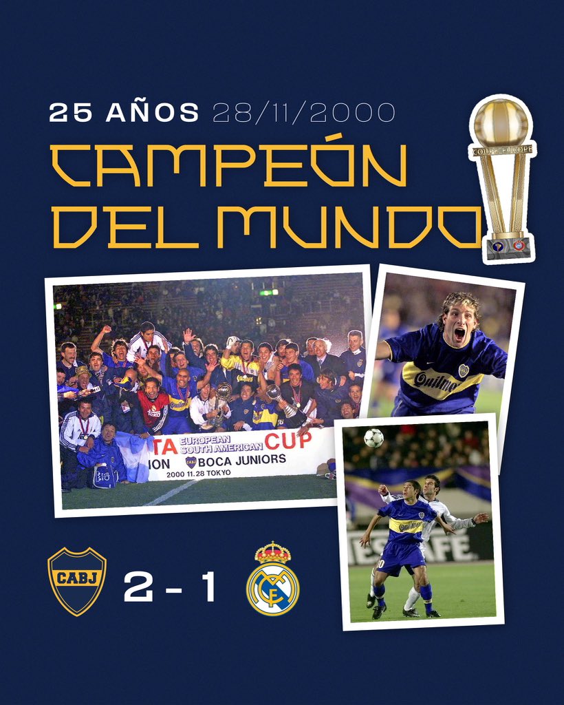 "Copa Intercontinental":
Porque se cumplen 25 años desde que Boca derrotó a Real Madrid y se consagró Campeón Intercontinental