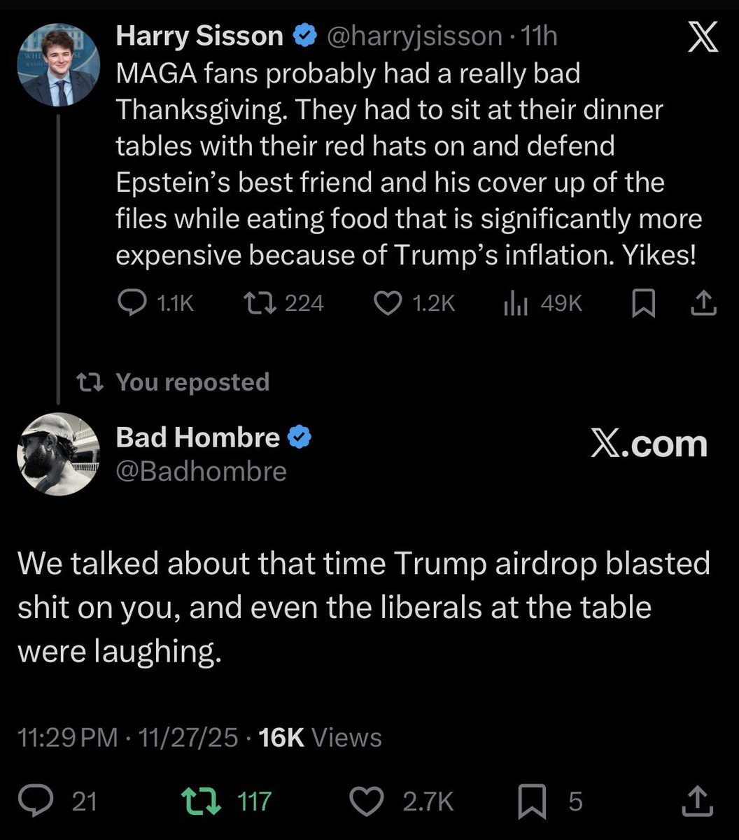 Badhombre's tweet image. Much laughter and joy was had by all at the expense of Harry Sisson.