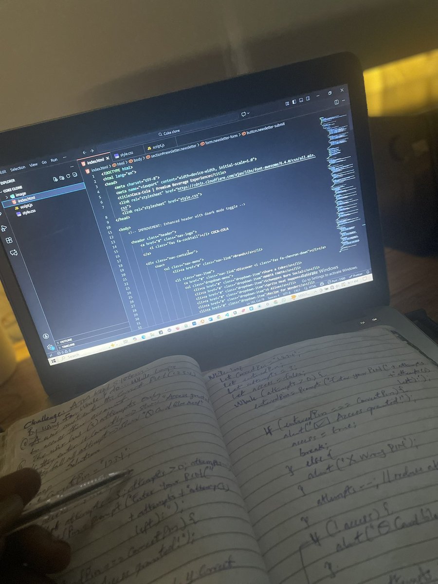 tomZclever's tweet image. Small progress counts. Every line of code is a step forward. #FrontendDeveloper #ResponsiveDesign #WebDevSkills #HTML