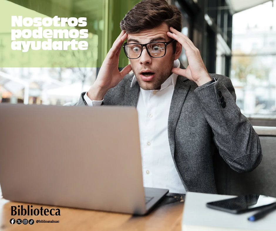 #NoTeCompliques
¿Tienes dudas sobre cómo funciona algún recurso de biblioteca? Agenda una cita virtual para atención personalizada en goo.su/Lhbf
<a href="/anahuacdesign/">Facultad de Diseño Anáhuac México</a> <a href="/AnahuacCOM/">Comunicación Anáhuac</a> <a href="/egresadoanahuac/">Egresados Anáhuac México</a> <a href="/ActuariaAnahuac/">Ciencias Actuariales</a> <a href="/arcoma53/">Arturo Corona M.</a> <a href="/AnahuacBioetica/">Facultad de Bioética Anáhuac México</a> <a href="/NegociosAnahuac/">Facultad de Economía y Negocios Anáhuac México</a>
