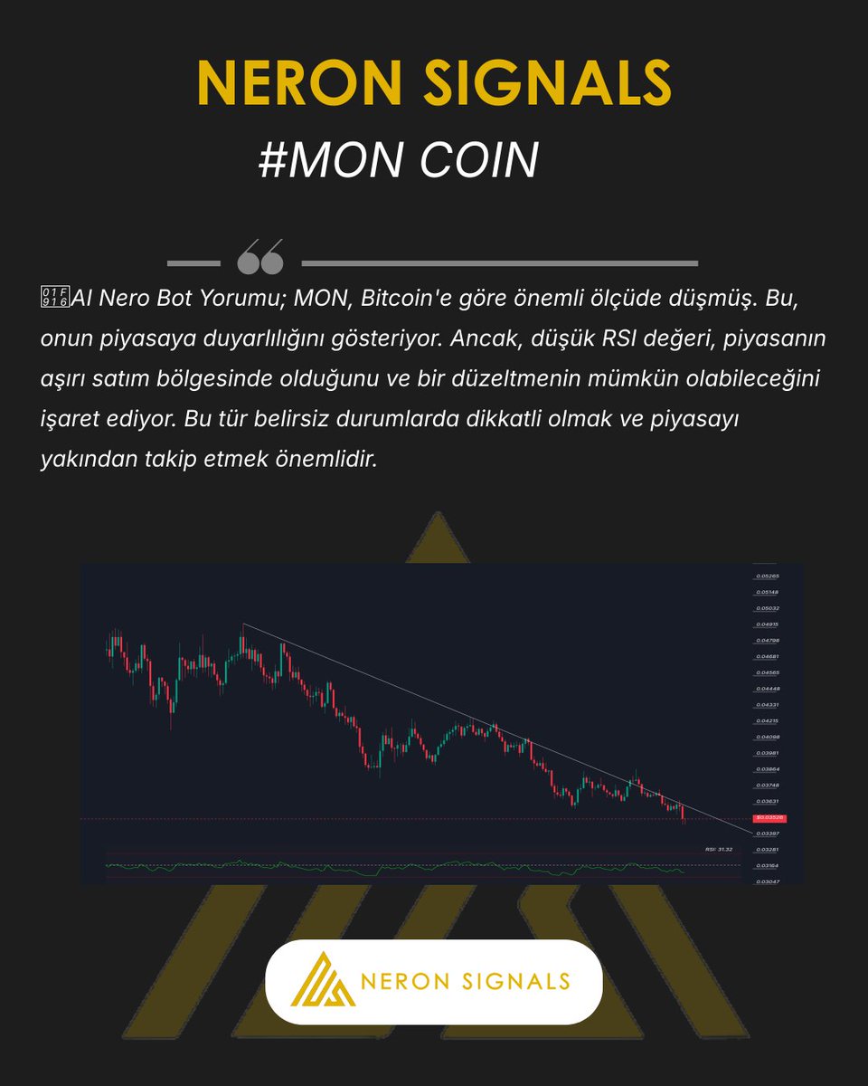 NeronSignals's tweet image. #MON Grafigi ve AI Nero Bot yorumu.

Tum hizmetlerimiz: premium.neronsignals.com

#MON #MONCHART #CHART #NeronSignals #crypto #Binance #AICrypto #kripto #analiz
