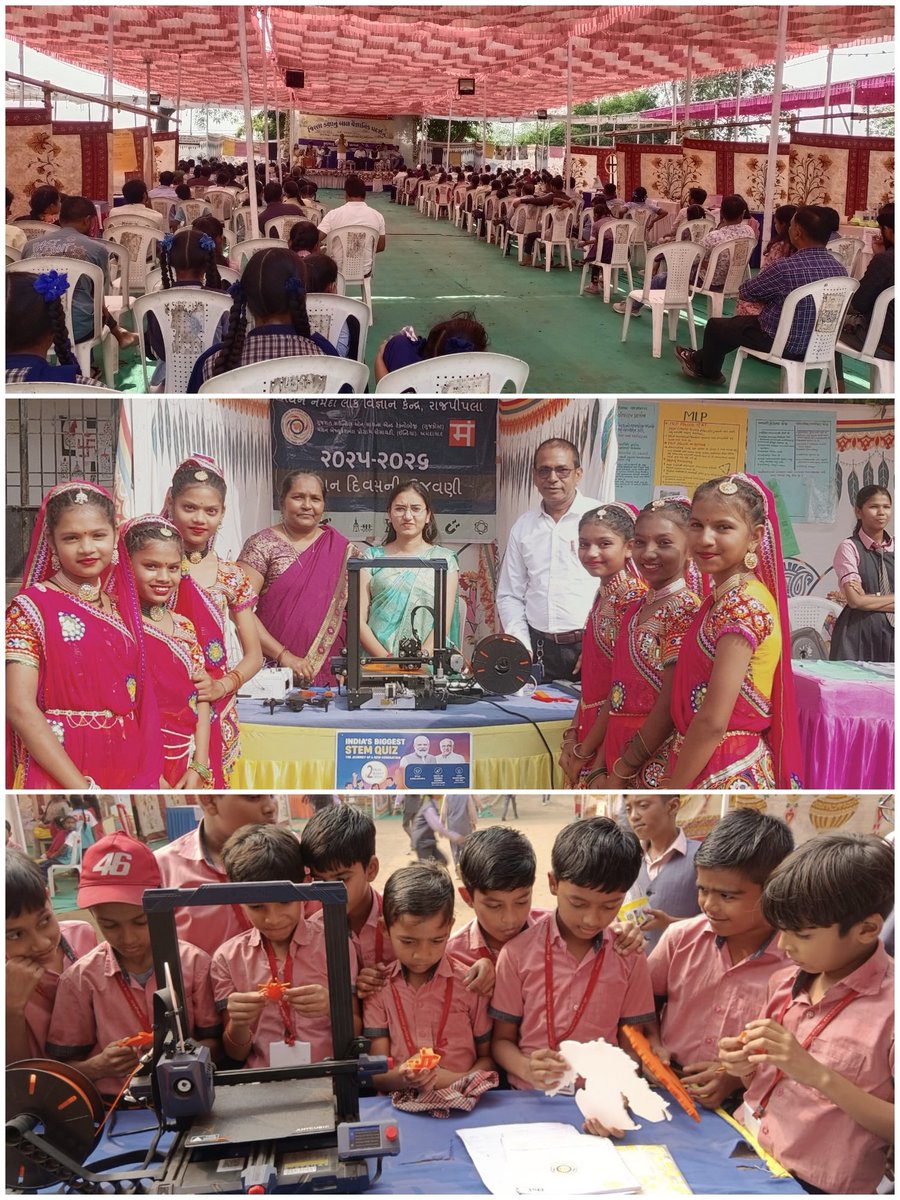 IPlab_rajpipla's tweet image. Two-day District Level Mathematics &amp;amp; Science Exhibition: Demonstration of the 3D Printer, Drone, and Basic Electronics Circuit showcasing Innovation &amp;amp; hands-on learning for students.
#ScienceFair
#SustainableAgriculture
#WasteManagement
#EmergingTechnology
#HealthHygiene