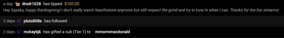 Someone gifted me $100 yesterday when I didn't even stream, just to say Happy Thanksgiving 😭