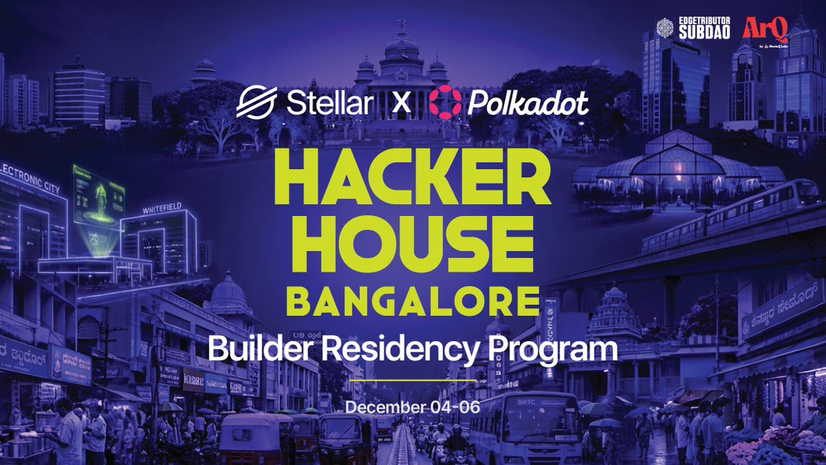 TeamGRYD's tweet photo. 🔥 Bangalore might be cold… but we’re coming in hot!

This time we are teaming up with @stellar_ind during IBW to carry the momentum from our last @Polkadot HackerHouse forward.

The only cross-ecosystem HackerHouse during the IBW week, one you definitely don’t want to miss! https://t.co/DOtdv2jwpK