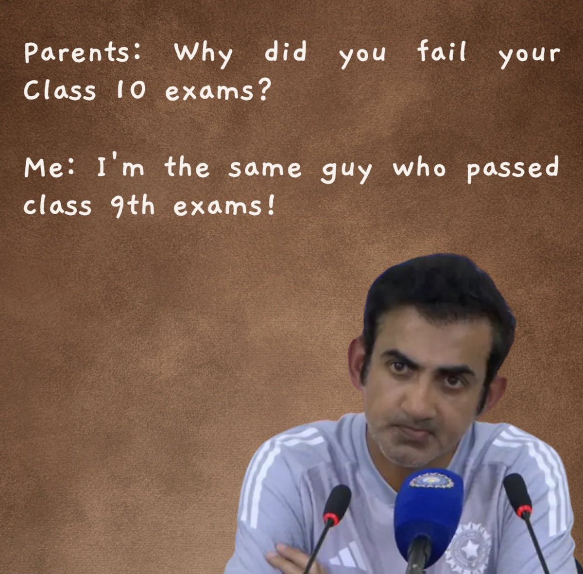 param_satpathy's tweet image. Parents- why did you fail your class 10 exams?

Me- I am the same guy who passed class 9th exams 🤡

#IndianCricketTeam #ViratKohli𓃵 #RohitSharma #ViratKohli