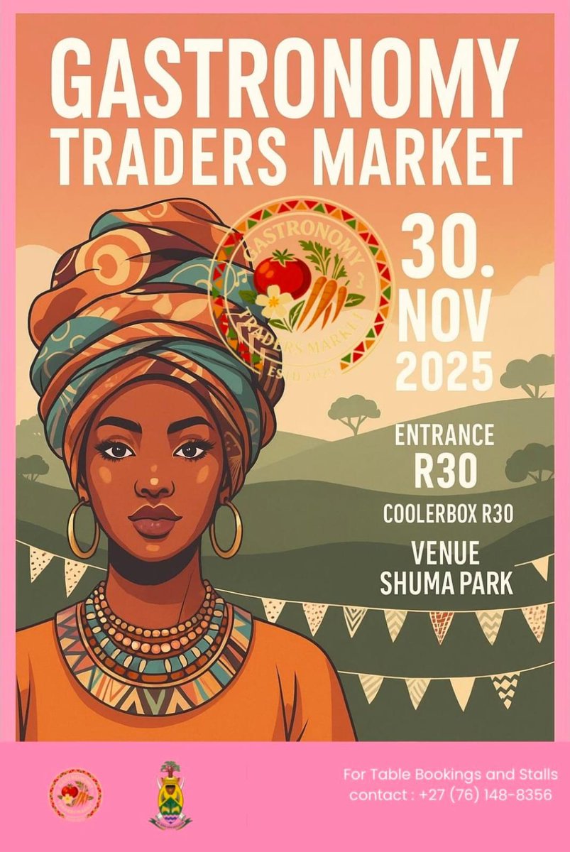golimpopo's tweet photo. Gastronomy Traders Market | Shuma Park | near Thohoyandou | Vhembe

Date: 30 November 2025

Food, exhibition stalls, and good music

https://t.co/te9pRzr0vA 
#limpoporeimagined
#LimpopoKaDizemba
#Golimpopo | #Moretoenjoy https://t.co/q7eLZChpih