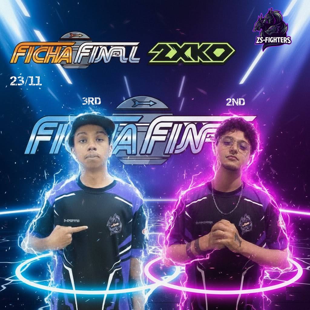 A ZSF TÁ ON!

Após uma grande vitória no Dragon’s Palace, <a href="/Keyzfgc/">KEYZ</a>  voltou aos holofotes e, desta vez, garantiu o 3° lugar na 12ª edição da Season 11 do Torneio da <a href="/FichaFinalFGC/">Ficha Final - SEASON 11</a>  de 2XKO no dia 23/11.

<a href="/rbeowulfz/">Beowulf</a>  teve um desempenho ainda superior no evento e cravou um 2° lugar,