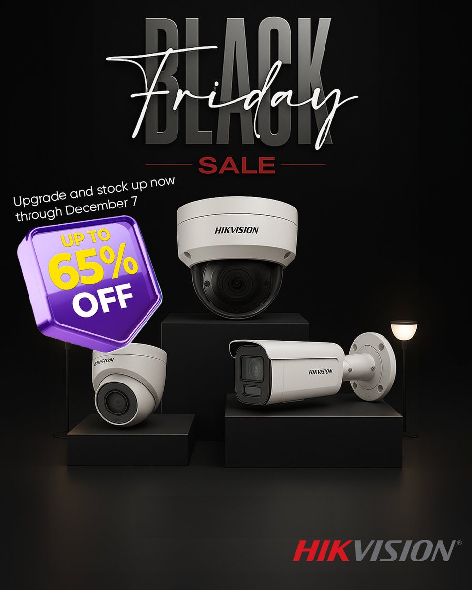 Black Friday/Cyber Monday is here! Save up to 65 percent on ColorVu, AcuSense, NVRs, IP Kits, and Access Control. Offers end Dec 7 so stock up today! hubs.li/Q03VGlP_0