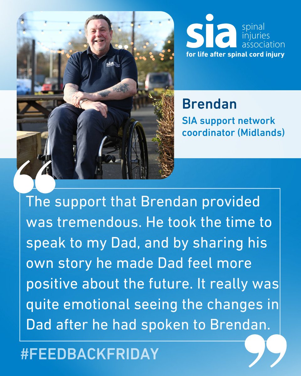 spinalinjuries's tweet image. Today we shine the spotlight on Brendan, our support network coordinator in the Midlands 🩵 We love receiving your feedback, so if you have been supported by anyone in our team and would like to share your thoughts with us, then send us a DM #FeedbackFriday #SpinalCordInjury