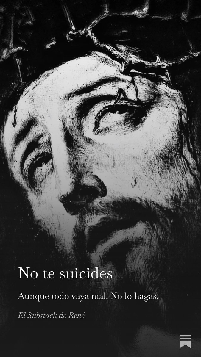 Cada vez me animo más a abordar el tema del suicidio y me revienta el alma saber que más de 700.000 personas deciden acabar con sus vidas cada año. Me he abierto un Substack para compartir reflexiones varias e intentar seguir ayudando a dar esperanza a aquellos que creen que la