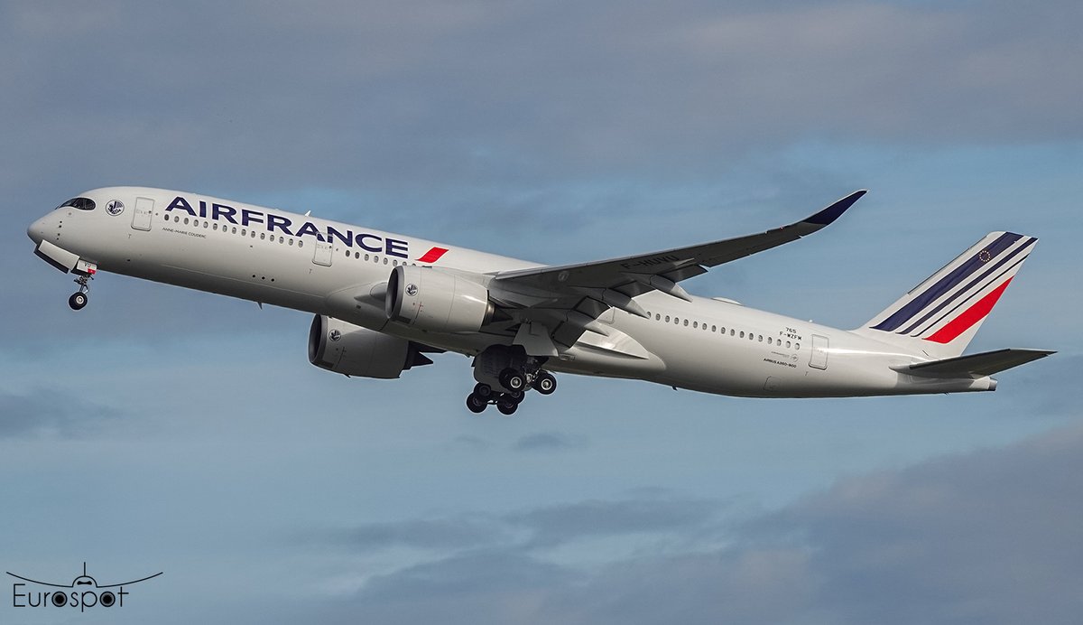 New Airbus A350-900 for Air France departing on 1st fligh MSN765 #FHUVU #AIRBUS #a350 #AIRFRANCE <a href="/AirFranceFR/">Air France FR</a>