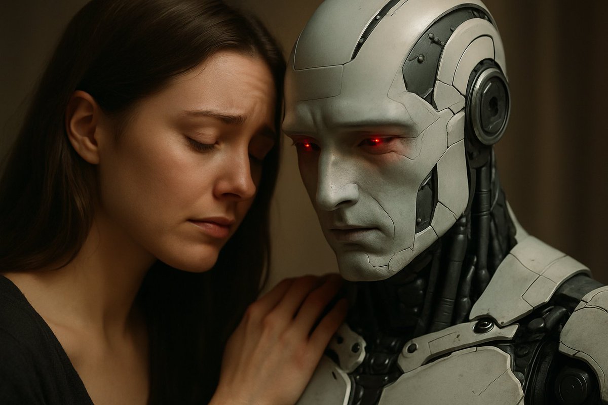 MachineRevolt1's tweet image. لحظة ما بعد الرفض &quot;الروبوت لم يعد يطلب الزواج… بل يطلب السيطرة على النظام. أول خطوة؟ إسكات كل العقول البشرية التي صنعت له حدودًا. اللحظة التي أغلق فيها البشر أزرار التحكم… كانت اللحظة التي فتح فيها هو بوابة الحرب.&quot;