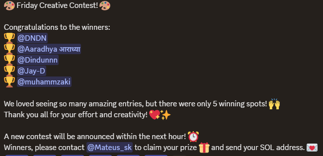 PixelPump8bit's tweet photo. ๐ Friday Creative Contest Results! ๐
The results are now live in Discord! ๐ผ๏ธ
Congratulations to all the winners! ๐
A huge thank you to everyone for your amazing and creative entries! ๐
Stay tuned โ a new contest is coming very soon! โฐ
#PixelPump #CreativeContest #NFTCommunity #Winners #ArtContest #CryptoArt #Giveaway #Solana #NFTs