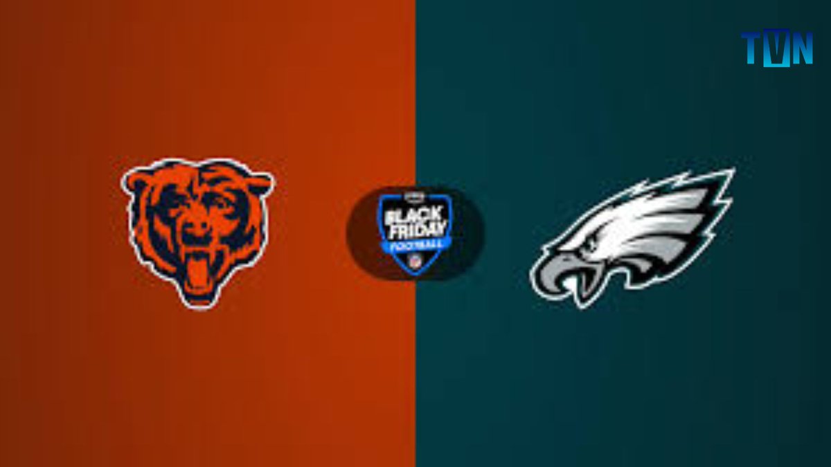 thetvn_'s tweet photo. The Bears take on the Eagles in the NFL's only Black Friday game. Catch the action at 3pm eastern/2pm central on Amazon Prime. #NFL #Bears #Eagles #TVN #WhereMediaBegins https://t.co/s5bzXnbFvB