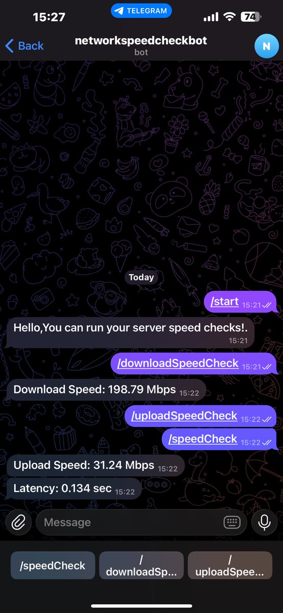 hakimhotoro's tweet image. #golang #speedtest #telegrambot