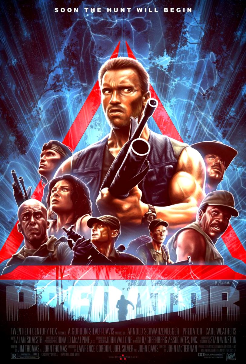 britmedia2000's tweet image. Predator 
(1987)

A team of commandos on a mission in a Central American jungle find themselves hunted by an extraterrestrial warrior

REF: GBM/PREDATOR87/POSTERART/019
#ArnoldSchwarzenegger #Predator #ConceptPoster