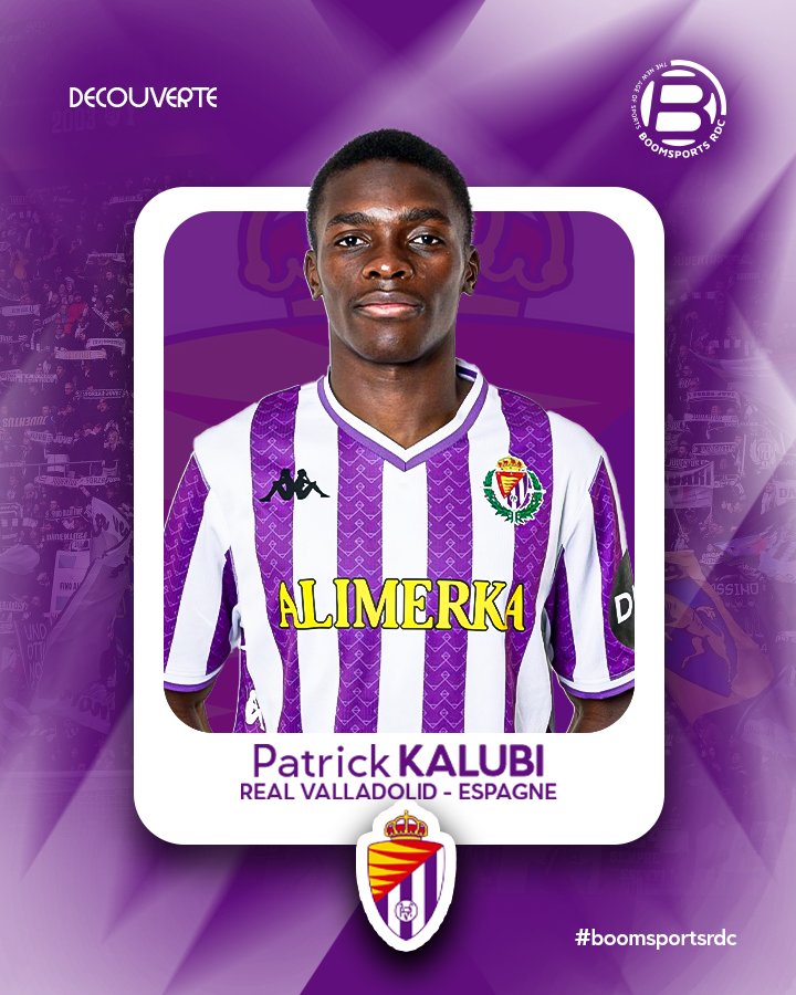 💣 𝗗𝗘́𝗖𝗢𝗨𝗩𝗘𝗥𝗧𝗘 🔎 : Patrick Kalubi, la petite flèche congolaise du Real Valladolid !

À seulement 17 ans, Patrick Kalubi attire déjà les regards en Espagne. Né le 2 mars 2008
à Vitré, en Bretagne (France), ce jeune ailier droit, doté d’une excellente pointe de vitesse,