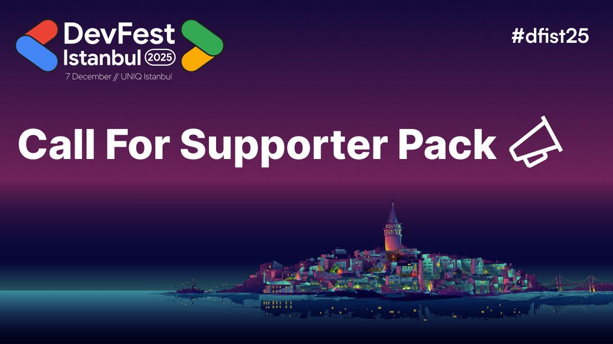 Supporter Pack Sponsorluk Duyurusu🚀

Türkiye’nin en büyük geliştirici etkinliği DevFest Istanbul 2025, bu yıl 7 Aralık’ta UNIQ İstanbul’da gerçekleşiyor!

Bu büyük teknoloji buluşmasında markanızı konumlandırmak ve bizi desteklemek isterseniz, Supporter Pack tam size göre! 🚀