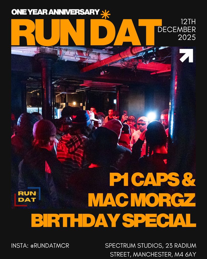 p1caps's tweet image. skiddle.com/e/41585420
2 weeks today RUN DATs 1st Anniversary / my 30th😳 first release nearly gone 💨 come support, network , have a laugh and have a dance! 🕺 tickets 🎟️ above ⬆️