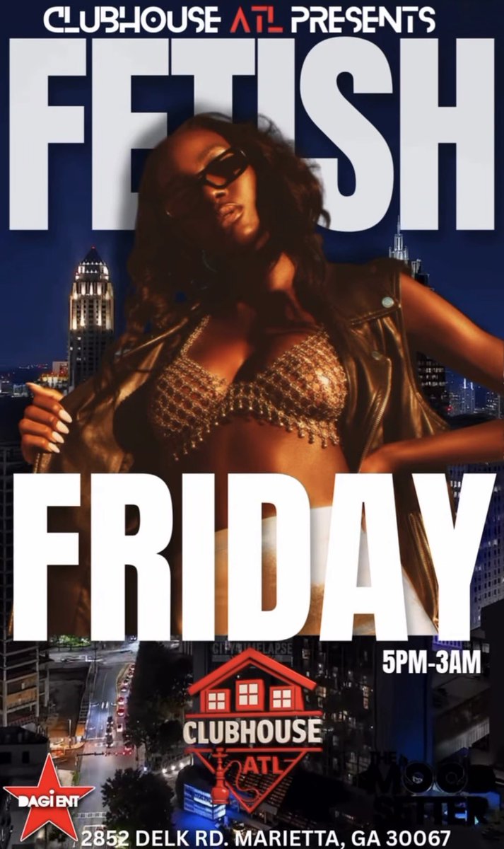 TGIF! Clubhouse ATL Tonight! Early Arrival Suggested! The Dopest Caribbean Vibes In The City! Push Up Early Arrival Suggested🍾🥂

2852 Delk Rd SE
Marietta, GA