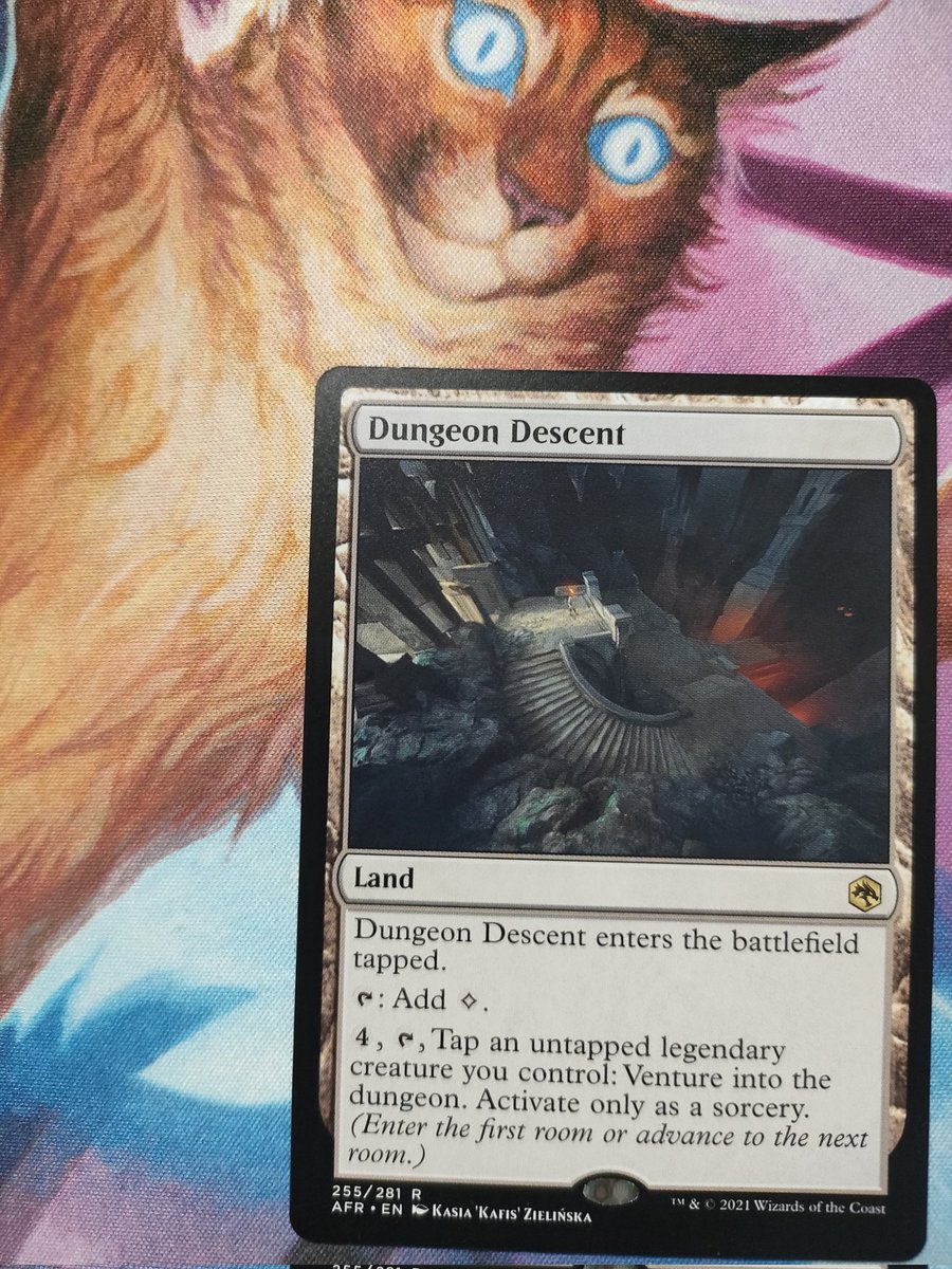 4UUU_Jasconius's tweet image. #今日の特殊地形
【Dungeon Descent】
　今日からモジュールカード😌Dungeon Module R13はD＆Dのシナリオ集にゃやっぱり無いからシナリオ集ぽく描かれてるイラスト😌