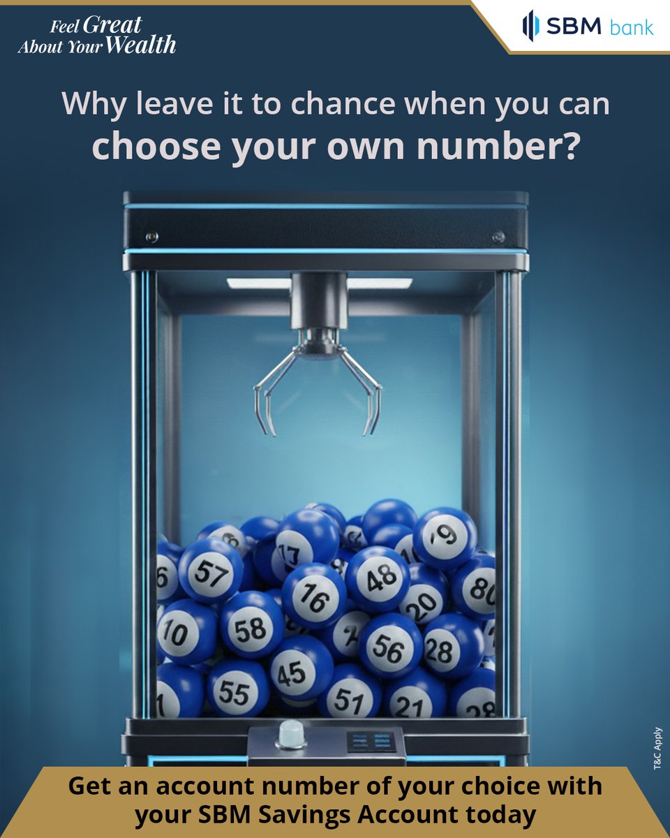 Account Number of your Choice:​
Why let luck decide your account number?​

Pick the one that feels just right for you with the SBM Savings Account.​

Open your account today!

To know more, share your details and city at customercare@sbmbank.co.in​

#SBM #SBMBank #SBMBankIndia