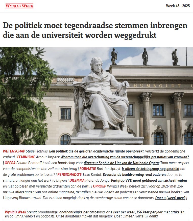 sypwynia's tweet image. Morgenvroeg weer een rijke editie van Wynia&apos;s Week in tienduizenden brievenbussen. Over academische vrijheid in Nederland, ijdelheid bij de opera, de VVD in geldnood en veel meer. wyniasweek.nl/doneren/