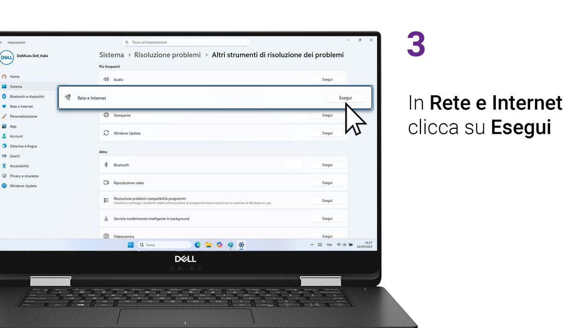 DellAiuta's tweet image. 📶 Wi-Fi che fa i capricci su #Windows 11?
Niente panico! 😉
👉 Vai su Impostazioni &amp;gt; Sistema &amp;gt; Risoluzione problemi
👉 Altri strumenti di risoluzione problemi
👉 Avvia Connessioni Internet e lascia che Windows faccia la magia ✨

🔗 Qui un link di supporto #Dell con altre…