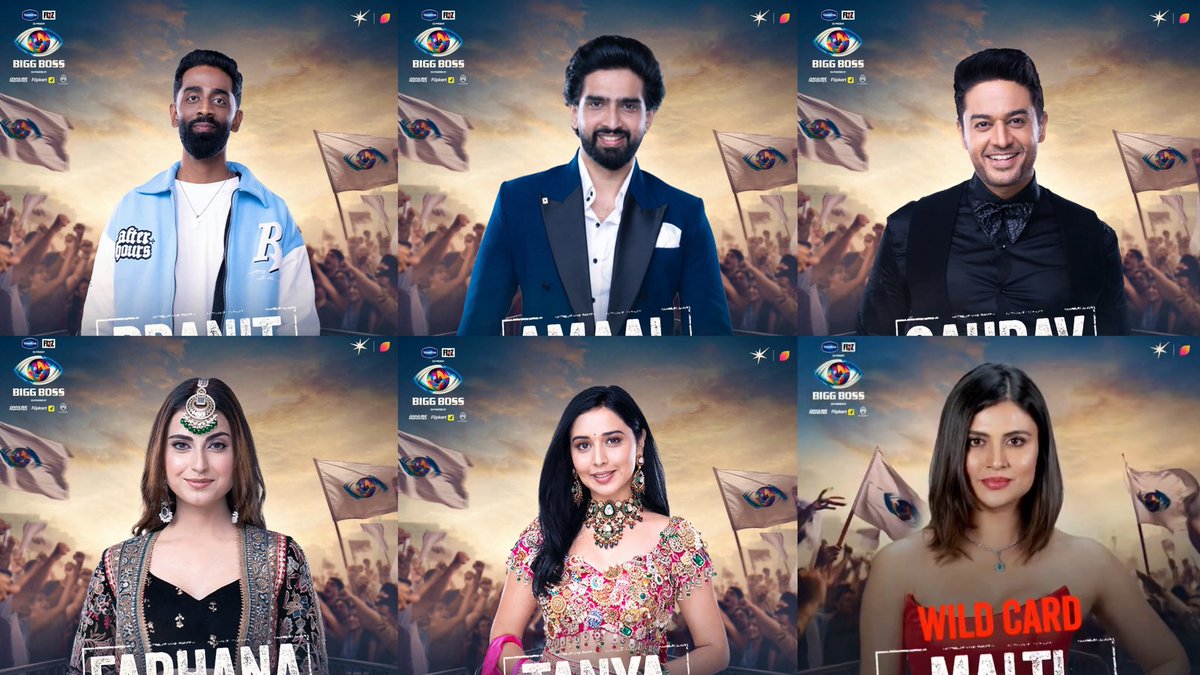 BB24x7_'s tweet image. The current top 6 finalists of Bigg Boss 19 are:

Gaurav Khanna (already secured a spot in the finale)
- Pranit More
- Farhana Bhatt
- Amaal Mallik
- Tanya Mittal 
- Malti Chahar