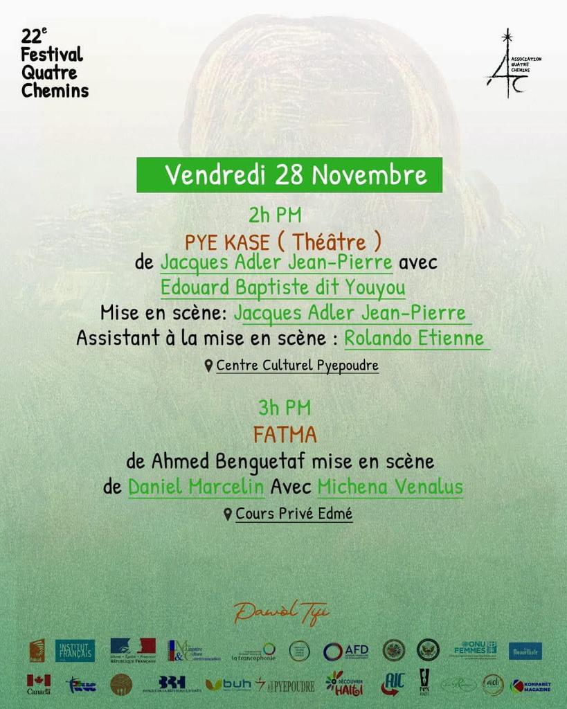 Voici la programmation des activités de la journée du 28 nov.