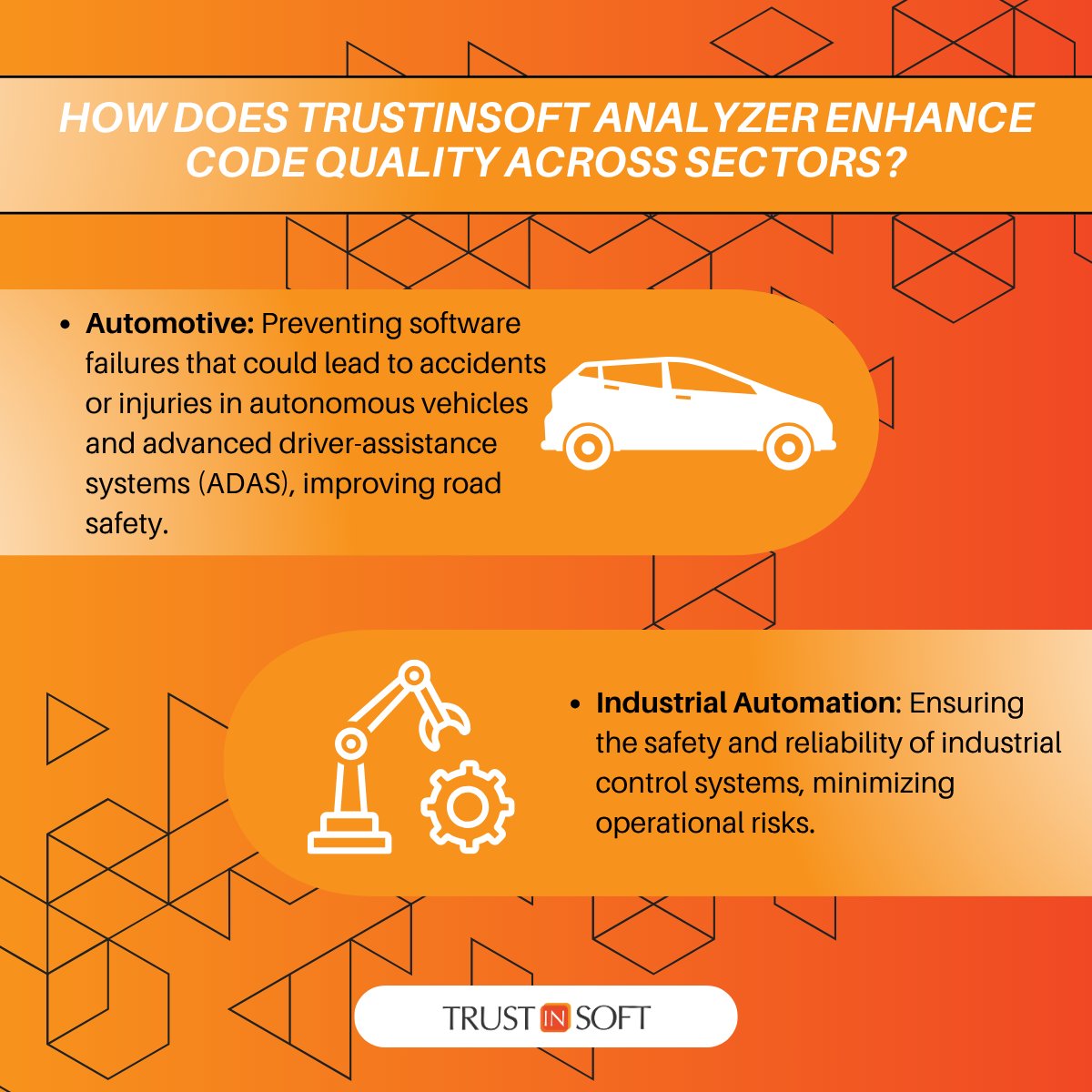 TrustInSoft's tweet image. Looking for improved robustness in your code? Here&apos;s how TrustInSoft Analyzer ensures robustness and code quality across industry sectors.

Learn more: bit.ly/3GDdobE