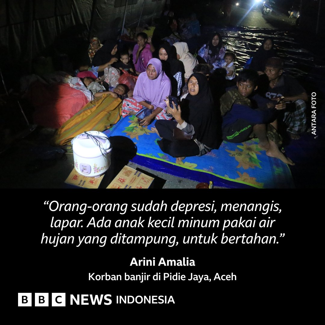 BBCIndonesia's tweet image. Korban banjir di Meuredu, Pidie Jaya, Aceh bercerita belum ada pasokan bantuan yang masuk ke kampung mereka hingga Jumat (28/11).

Baca laporannya:
bbc.com/indonesia/arti…