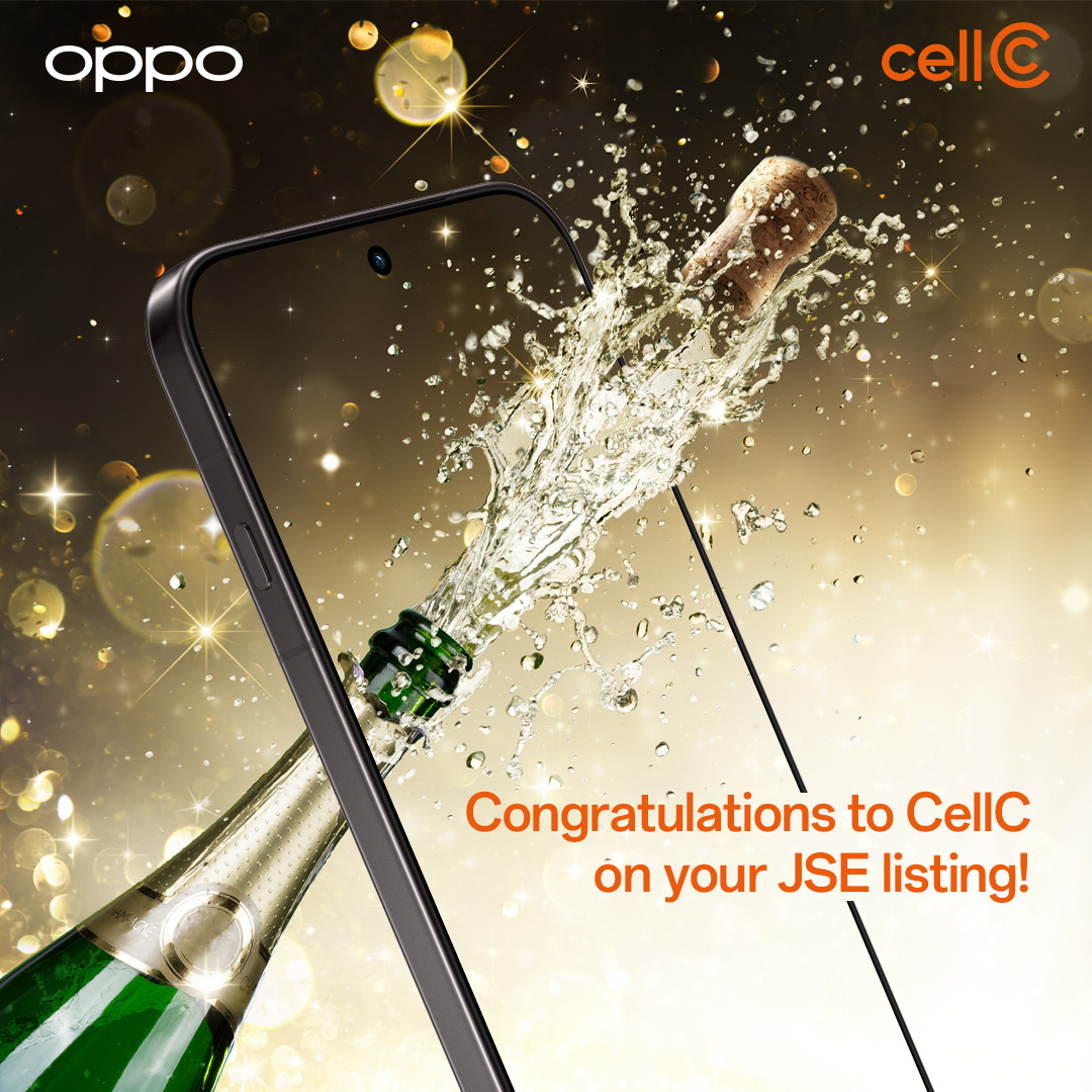 OPPOSouthAfrica's tweet image. A powerful moment for @CellC  as it lists on the JSE. We’re proud to collaborate in bringing cutting-edge devices to a network built for the future. #CellCListing #CellCPutsTheCinJSE #TelcoOfTheFuture