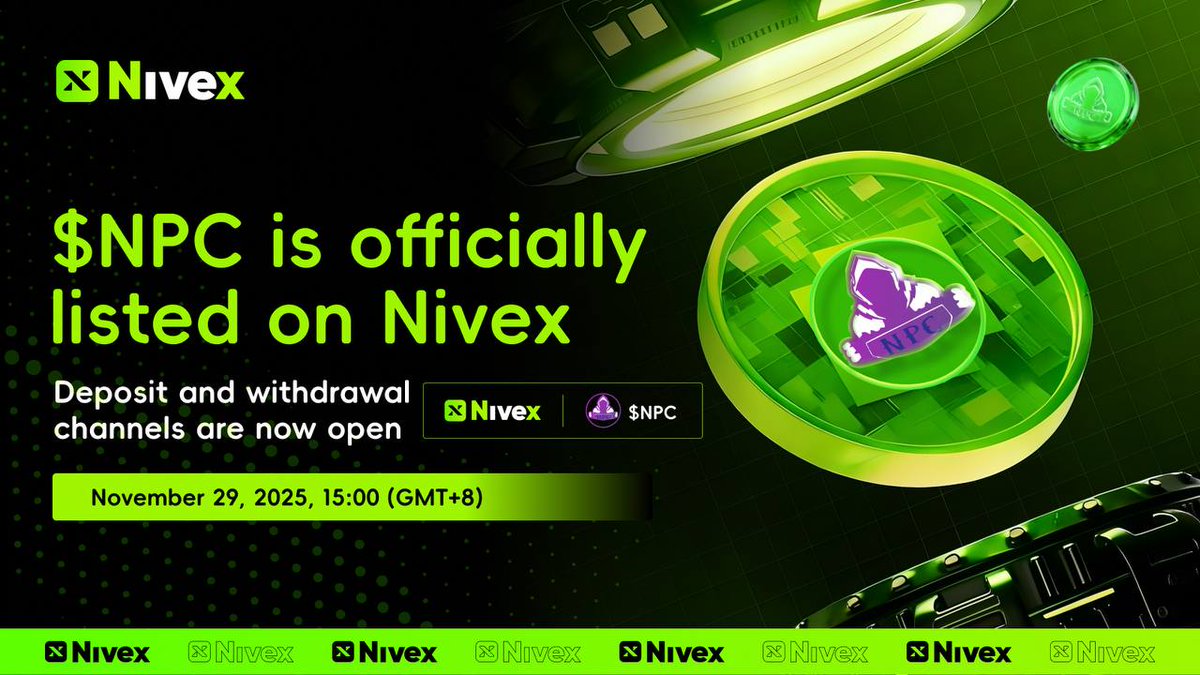 nx_Labs's tweet image. 🔔 $NPC Deposit &amp;amp; Withdrawal Live!

Dear Nivex users, $NPC (Arbitrum One) is now officially live on #Nivex — deposits and withdrawals are fully open.

🕒 Listing Time: November 29, 2025, 15:00 (GMT+8)

Liquidity is ready, routes are optimized, and trading kicks off smoothly on…