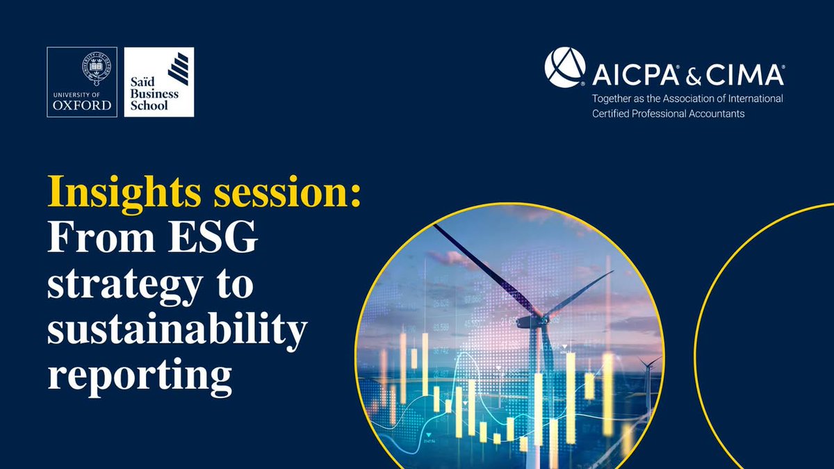 CIMA_News's tweet photo. Insights Session: From ESG Strategy to Sustainability Reporting

Join the Oxford Saïd Online Programmes team to explore how our ESG and sustainability courses connect strategy, compliance, purpose &amp; performance.

🗓️ 11 Dec 2025, 2pm GMT

Register: https://t.co/mJpdznSj5s https://t.co/V0feuUMVtA