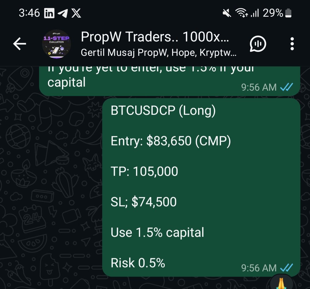 AnalystFavvy's tweet photo. Can we send it to $100k 💸 

Partials taken💰.. BE set 🥂

Signal was shared with my community of PropW prop firm traders.

- Create an account with the link 
https://t.co/GkvwqqHxCa
- Buy your PropW prop firm account 
- Dm to join my free community for prop firm traders 

#BTCUSDT #Propfirm #PropW #Trading