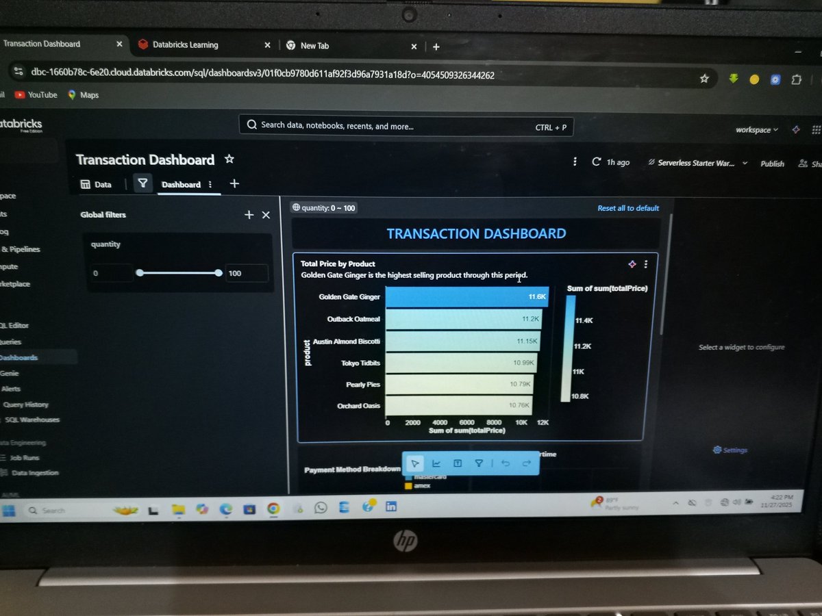 Kan_Analytics's tweet image. Databricks with @Alex_TheAnalyst 
A new series on his YouTube channel. It has been amazing so far, a fundamental understanding of the Databricks UI and working with data, down to visualizing data. Check it out. 💻📊📈📉 #TPOD.

#Datafam #DataAnalytics #DataAnalysis  @databricks